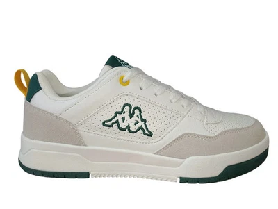 Scarpe Kappa Manis Uomo Taglia 46 Sneakers in Pelle Bianco-Verde - Immagine 1 di 4