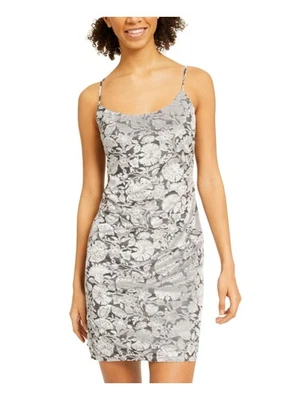 Vestido BEBE Mujer Gris Terciopelo Correa Espagueti Mini Cóctel Body Con S Foto 1 de 3