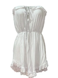 PrettyLittleThing Women’s White Strapless Playsuit Size 8 - Picture 1 of 10