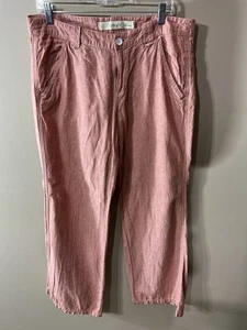 Pantalones Daughters of the Liberation Mujer’s 14 Rojo Rosa Lino Costero Clásico Boho - Imagen 1 de 14