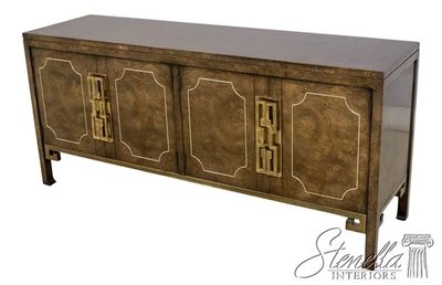 67717: MASTERCRAFT середины века современный нарост грецкий орех Credenza - Изображение 1 из 4