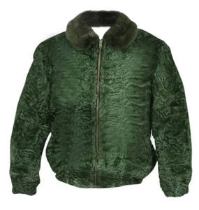 Chaqueta de piel de cordero persa para hombre abrigo cuello de piel de visón todas las tallas gris marrón rojo verde - Imagen 1 de 77
