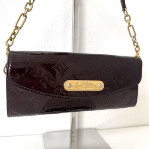 Auténtico bolso de mano Louis Vuitton Vernis Sunset Boulevard monograma púrpura usado - Imagen 1 de 20