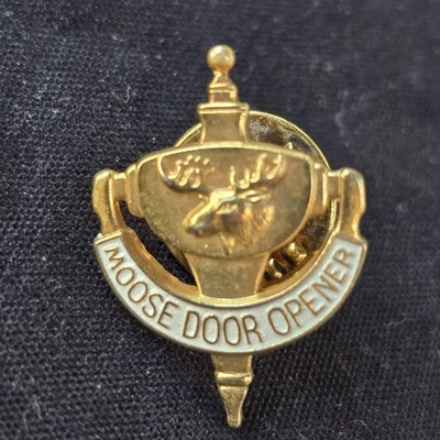 Pin de solapa abridor de puerta de alce tono dorado llamador esmalte corbata insignia pinback Foto 1 de 4