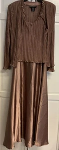 Cachet Vintage Mother Of Bride Formal Chocolate Brown Size 18 Beaded - Picture 1 of 11