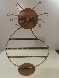 Ohrring Halter Katze Katze Kupfer Tischplatte Display 13 Zoll hoch hält 22 Paar - Bild 1 von 4