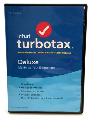 Intuit Turbotax Deluxe Declaraciones Federales E-file Federal y Declaraciones Estatales 2017 Foto 1 de 3