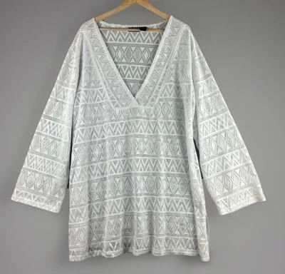 Traje de baño Y2K Apt 9 para mujer talla XXL con encaje blanco cubierta de malla superior Foto 1 de 4