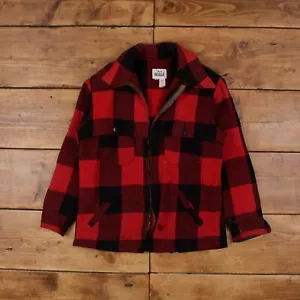 Giacca da lavoro vintage Woolrich M anni 60 bufalo taglio rotto zip made in USA check - Foto 1 di 9