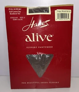 Hanes Alive Support Pantyhose Town Taupe Style 810 Size D. NOS. Vintage 1995 - Picture 1 of 2