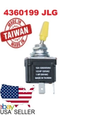 4360199 REPLACES JLG SWITCH SEALED WATERPROOF ON OFF EC043 YELLOW CAP - Image 1 of 3