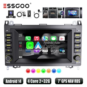 DAB+ Carplay Autoradio Android 14 GPS Nav Für Mercedes Benz A/B-Klasse W639 W169 - Bild 1 von 22