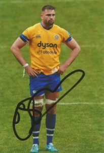 BATH & ENGLAND RUGBY UNION: ELLIOTT STOOKE SIGNED 6x4 ACTION PHOTO+COA - Picture 1 of 1