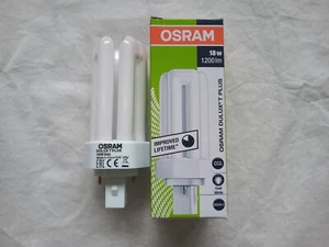OSRAM 18WATT 2PIN TRIPLE TURN COMPACT FLUORESCENT LAMPS COLOUR 840 ( PACK OF 10) - Picture 1 of 9