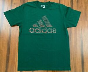 Adidas Squiggly Lines Go-To Tee Green Cotton New Men's T-Shirt L, XL