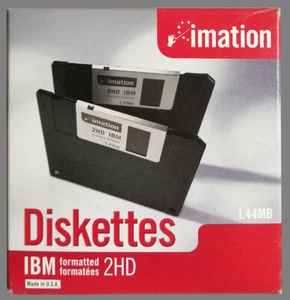 NR0021 - Floppy IBM 2HD 1.44 MB - Imation pacco 25 pezzi vintage confez. integra - Foto 1 di 3