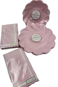 (4) Sophistiplate Eco Friendly Bamboo Fiber Plates + Napkins, Blush Pink Party - Picture 1 of 8