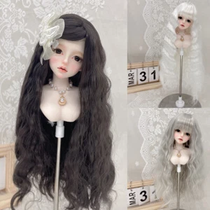 Peluca larga suave cabello 1/3 1/4 1/6 BJD pelucas onduladas con flequillo para muñeca BJD juguete hágalo usted mismo - Imagen 1 de 17