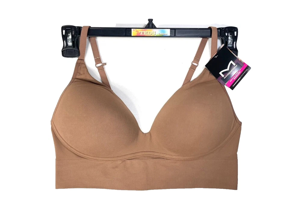 Maidenform Women's XL Convertible Plunging M Lift Bralette DM2316 Chestnut