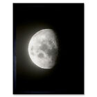 Lunar Phases Waning Gibbous Moon Space Astronomy Framed Wall Art Picture 9X7 In