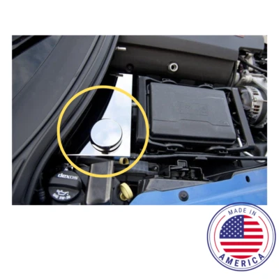 Polished Stainless Steel Water Tank Reservoir Cover For 2014-2019 C7 Corvette - Image 1 of 4
