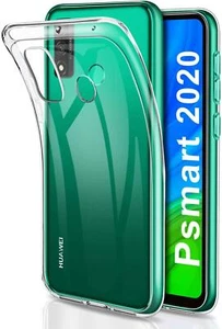For Huawei P Smart (2020), Slim Clear, Silicone Phone Case Cover + Screen Guard - Picture 1 of 11