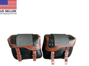 Kemi Moto Saddlebags 30L PU Leather Luggage Bag - Picture 1 of 7