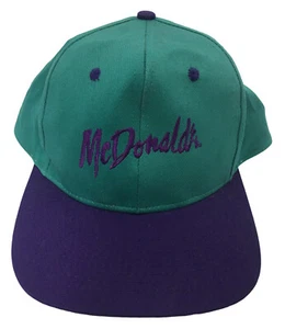 Gorra de béisbol KC CAPS para hombre McDonald's verde púrpura a presión espalda talla única It/143 - Imagen 1 de 4