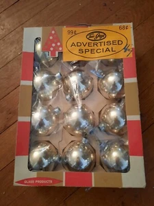 Vintage Coby Glass Christmas tree ornaments, balls Gold Set Of 11 - Imagen 1 de 4
