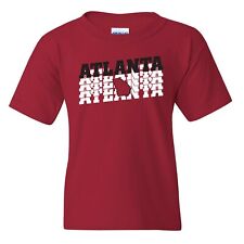 Atlanta Retro Repeat - Sport Football City Team Classic Youth T Shirt - Cardinal