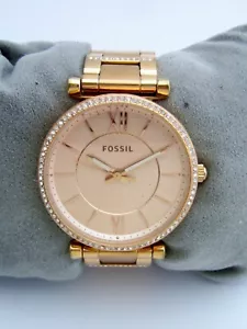 RELOJ FOSSIL CARLIE ES4301 MUJER ORO ACERO INOXIDABLE PULSERA CRISTALES 16CM - Imagen 1 de 9