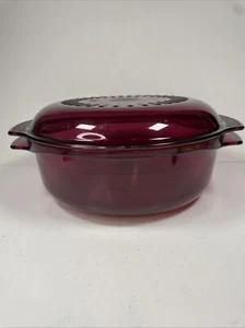 Vintage Tupperware Cranberry Microwave Stack Cooker 1¾ Qt and 1 Lid - Imagen 1 de 7
