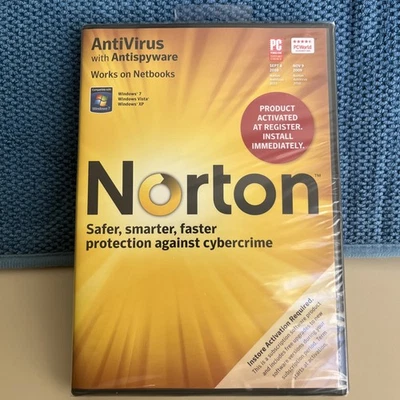 Norton Antivirus 2010 Antispyware CD Windows 7 Windows Vista Windows XP SEALED - Image 1 of 2