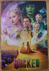 WICKED FOR GOOD Ariana Grande Cynthia Erivo Jonathan Bailey 8X12 Tin Sign Poster - Picture 1 of 2