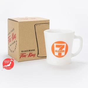 RARO Taza Fire King Mango en D 7-Eleven Logo Naranja Leche Vaso de JAPÓN 250 ml - Imagen 1 de 11