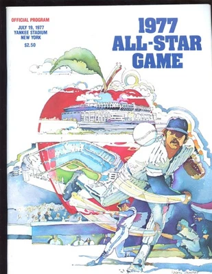 1977 MLB Baseball All Star Game Program at New York Yankees + Media Sheets - Image 1 of 2