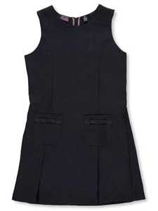 Nautica Big Girls' “Grosgrain Bow Pockets” Jumper (Sizes 7 – 16) Color: navy - Picture 1 of 1