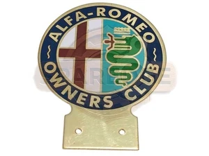 Vintage Alfa Romeo Owners Club Car Brass Gold Front Radiator Grill Badge - Picture 1 of 3