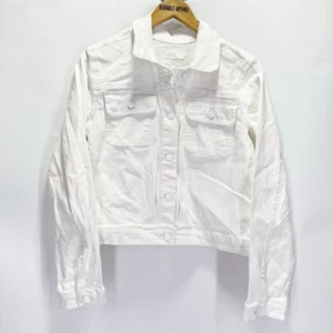 Kut From The Kloth Large Ada Crop Jean Jacket with Front Pleats in Optic Denim - Picture 1 of 4