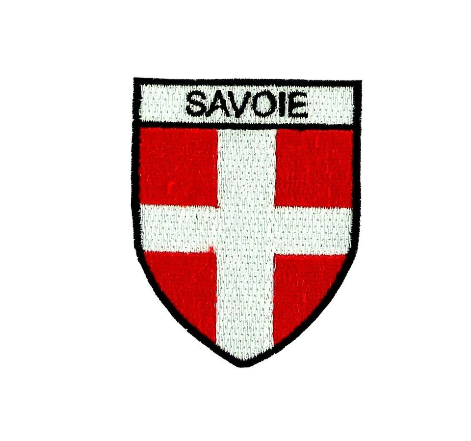 Flag patch shield souvenir iron / sew badge backpack ski savoie savoy france - Image 1 of 1