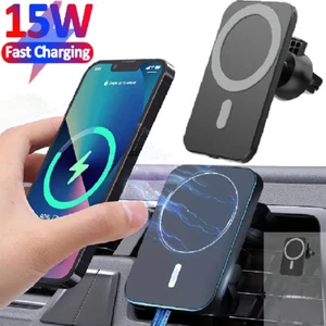 Magnetic Car Wireless Charger Stand Mount Holder For iPhone 16/15/13/14 Pro Max - Picture 1 of 10