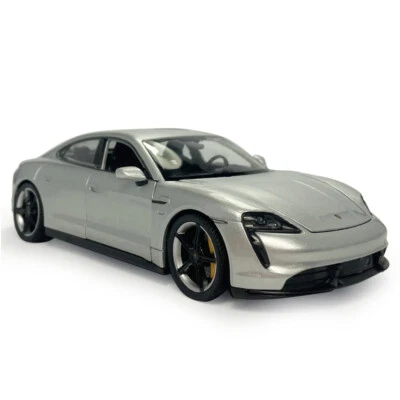 1:24 Porsche Taycan Turbo S Model Toy Car Diecast Toy Vehicle Collection Silver - Image 1 of 4