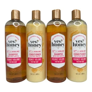 Yes! Honey 2 Shampoo & 2 Conditioner Bouncy Volume Fine Hair Rice Water 16oz - Picture 1 of 2