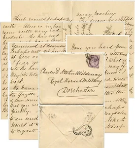 1888 LETTER re HUNTING DOGS PUPPY CAMBRIDGE etc to MILDMAY ROYAL HORSE ARTILLERY - Picture 1 of 7
