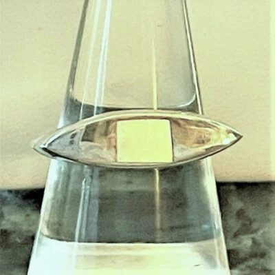 MODERNO ELEGANTE MADREPERLA MINIMALISTA INCRUSTACIÓN PLATA ESTERLINA Anillo TALLA 7.5 NUEVO Foto 1 de 4