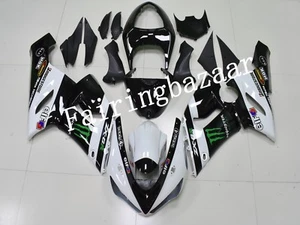 Fit for ZX6R 636 2005 2006 Black White ABS Injection Mold Bodywork Fairing Kit - Foto 1 di 7