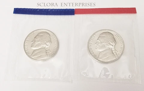1991 P & D Jefferson Nickel Set (2 COINS) *MINT CELLO* *FREE SHIPPING* Cover