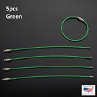 5x Green - Steel Vinyl Coated Braided 2mm Wire Cable Keychain Key Ring Loop 6"