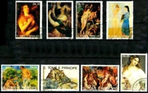 Gemälde St. Thomas und Prinz 1990 (19) Yvert Nr. 1010 bis 1017 gestempelt used - Bild 1 von 1
