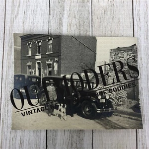 RARE Antique Original Photo 1930s Packard Limousine Limo Driver Owner Dog Candid - Picture 1 of 5